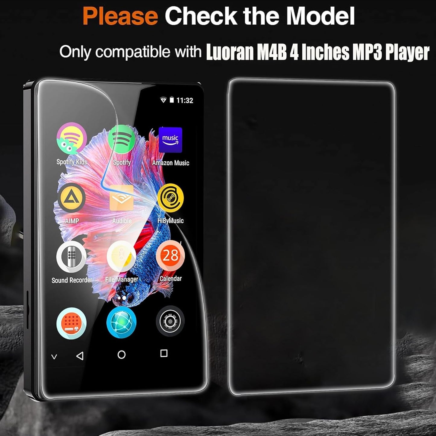 Lamshaw M505 MP3 [6 Pack] M505 4 Inches MP3 (6 Pack) Compatible for ZAQE Player Screen Protector, Full Coverage TPU