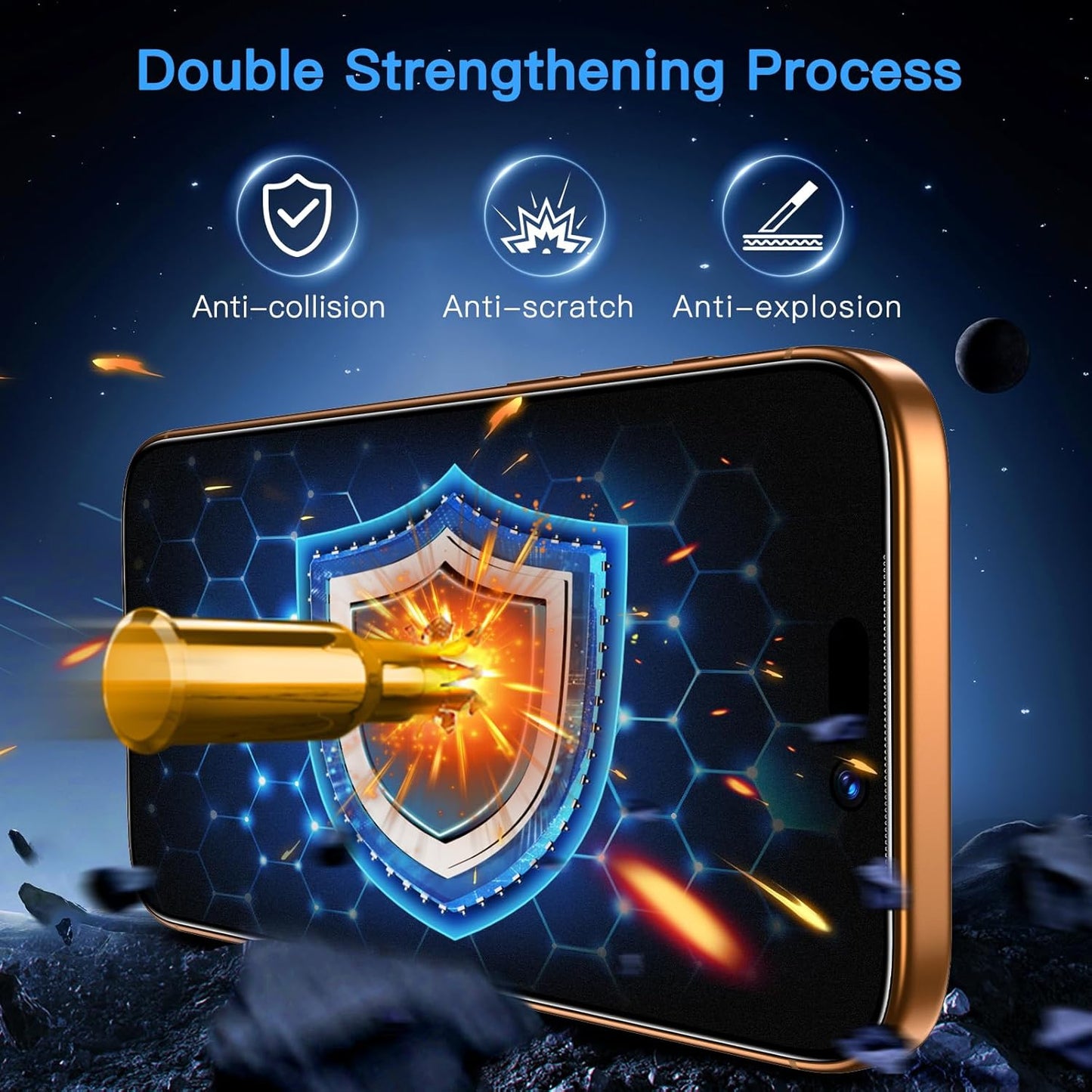 17 9H 2 Pack Uyiton for iPhone Pro Max Matte Privacy Screen Protector - Anti-Fingerprint [Easy to Install] Anti-Spy