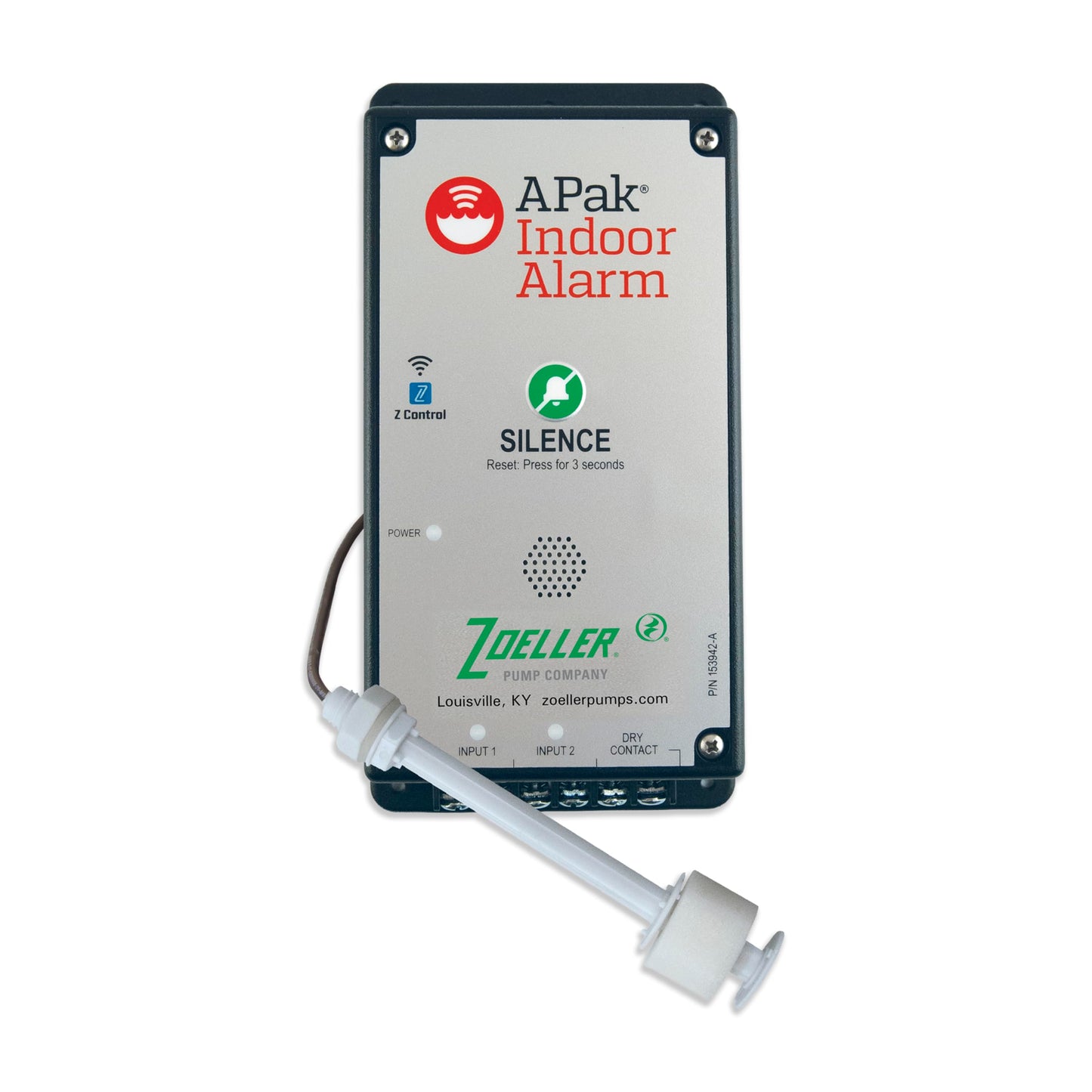 Zoeller APak Z-Control Indoor Alarm System w/Reed Sensor – High-Water Audible & Visual Alert for Basement Sump Pits, Pump Chambers & Holding Tanks – 115V with Battery Backup & Smart Alerts