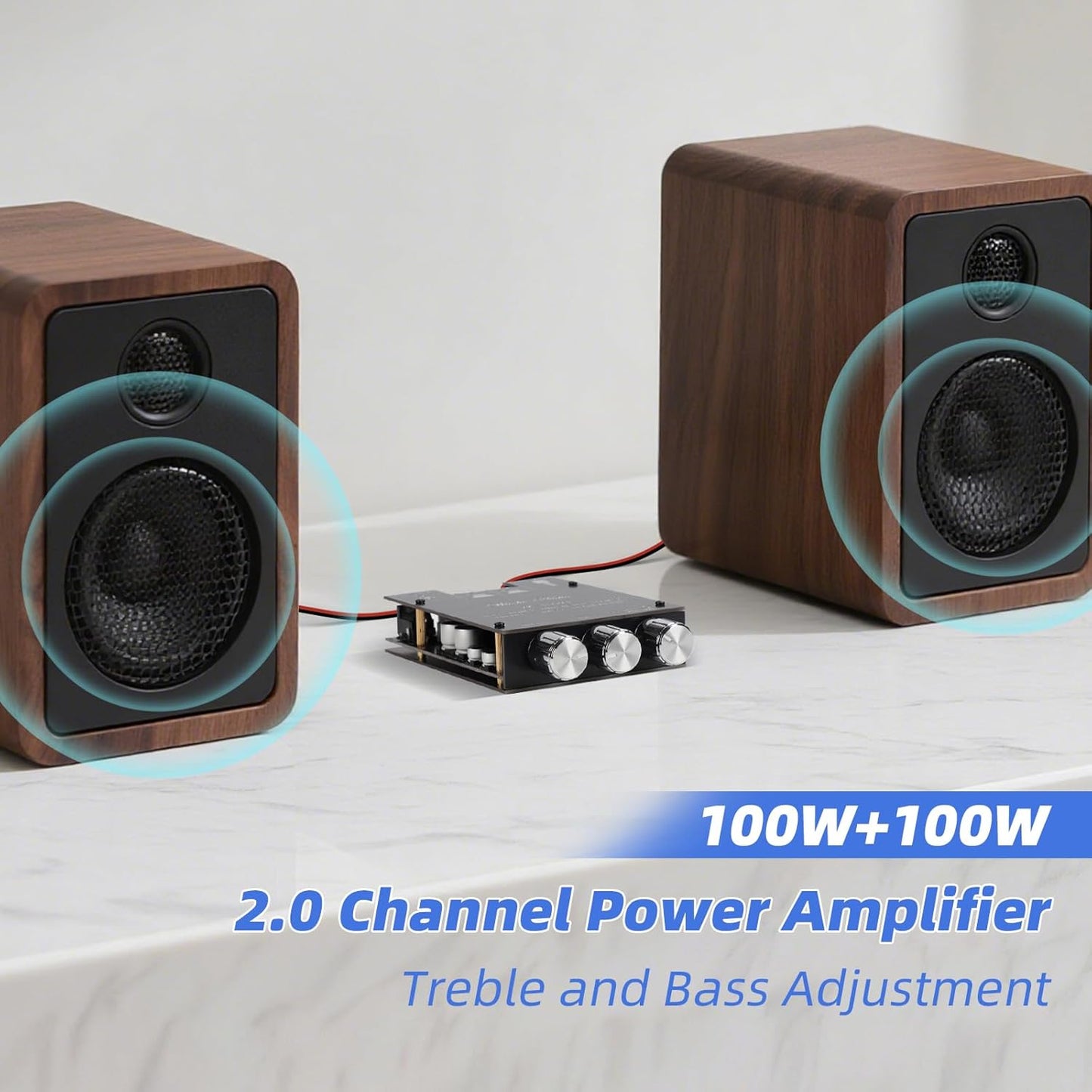 Cozychord ZK-1002T 5.0 200W 2.0 12V-24V Bluetooth Stereo Amplifier Board, HiFi Channel Mini Audio Amp Module