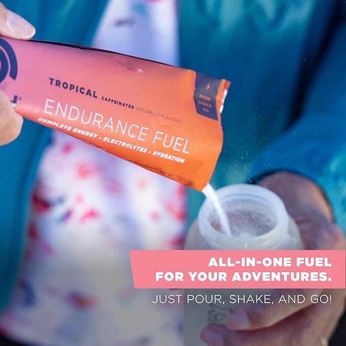 Tailwind Nutrition Endurance Fuel, Carbohydrate & Electrolyte Sports Drink Mix Powder, Gluten-Free, Vegan, Tropical Buzz, 50 Servings (Caffeinated)