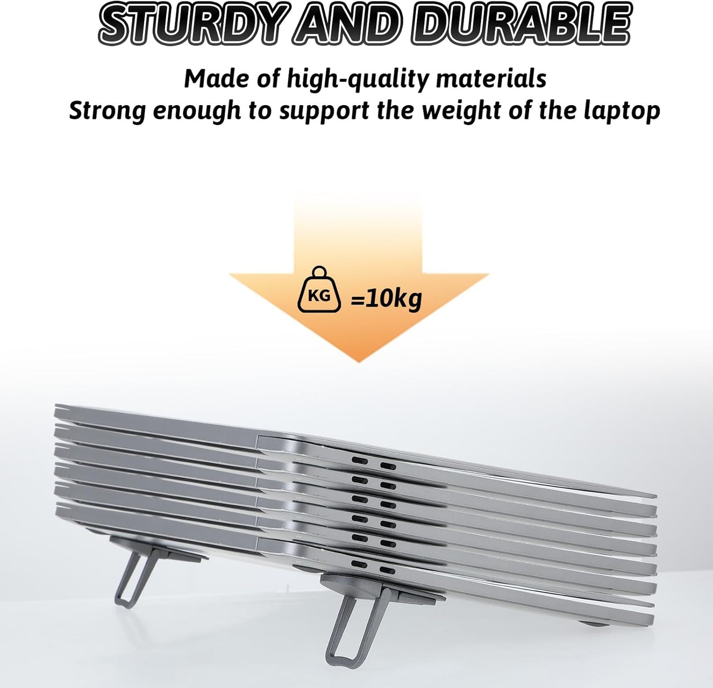 Bewudy 2 Pcs Portable Keyboard Riser, Dual Tilt Angle Adjustment Foldable Laptop Riser, Self-Adhesive Mini Laptop Stand
