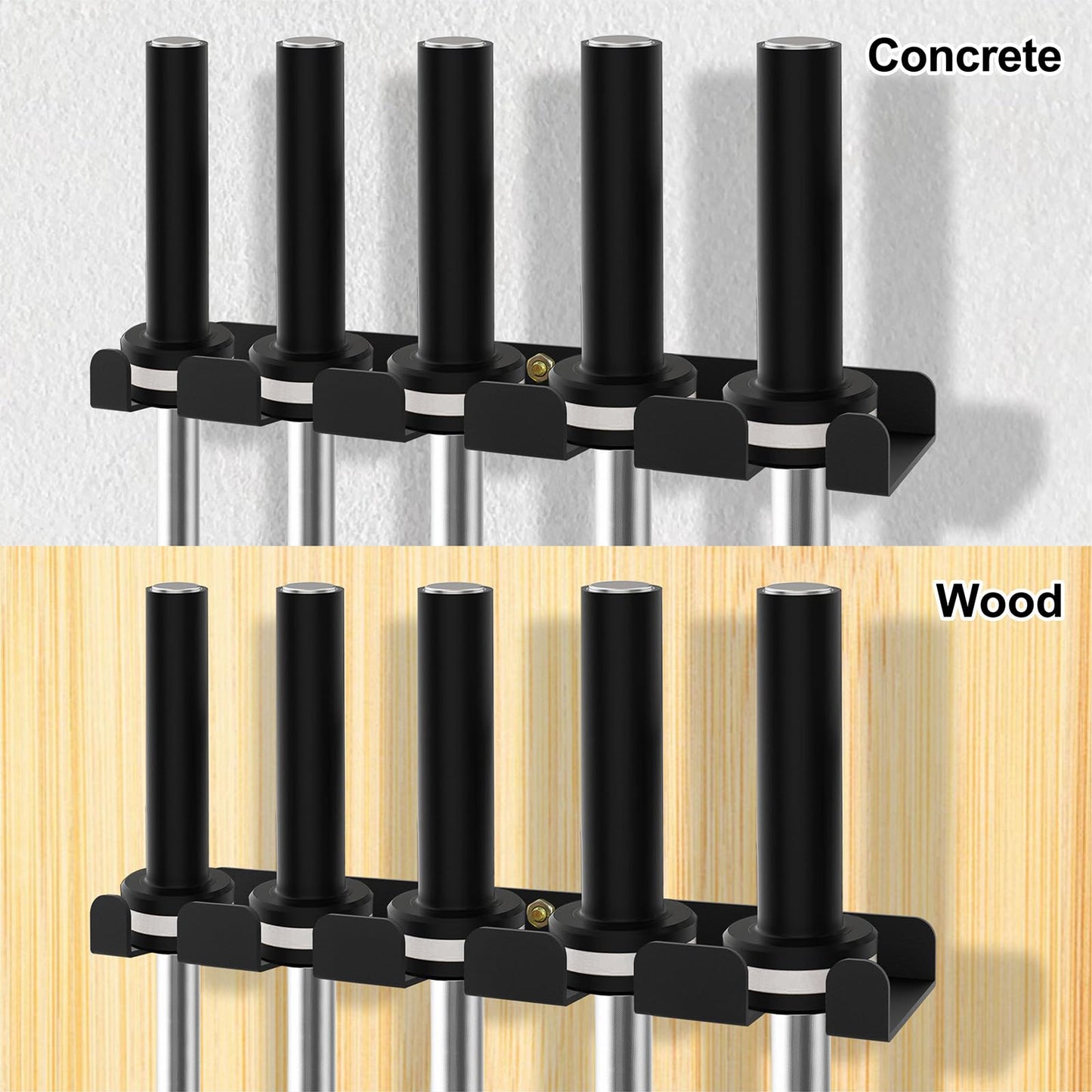 KSWLOR Barbell Storage Rack, Heavy Duty Vertical Hanging Rack, Wall Mounted Bar Holder, Olympic Bar Space Saver for Home, Commercial, Garage Gym