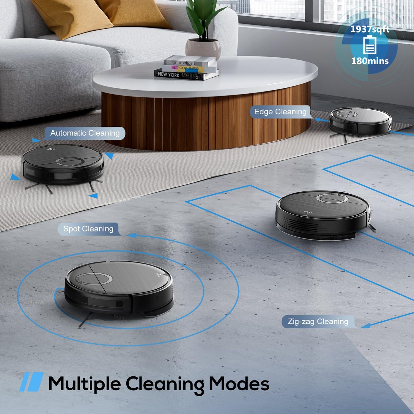 Robot Vacuum, 2 in 1 Robot Vacuum and Mop Combo for Pet Owners: Strong Suction, Anti-Tangle Brushless Inlet, Picks Up Dog & Cat Hair, Wet Mopping Removes Paw Prints, Auto-Recharge with Schedule