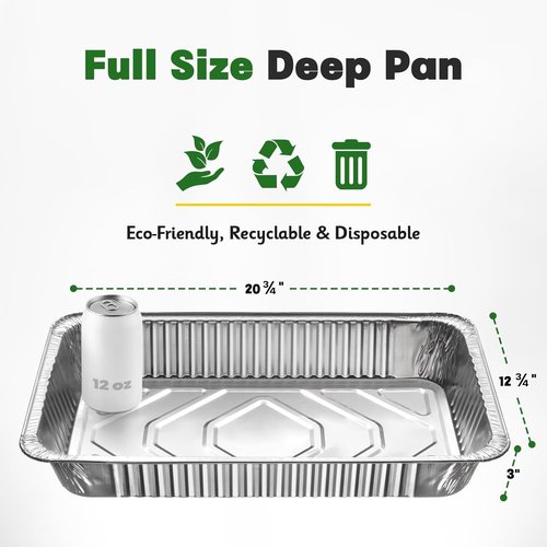 Extra Heavy Duty Aluminum Pans by [Brand Name] - 21x13 Full Size Disposable Baking Pans | 10 Pack for Cooking & Roasting
