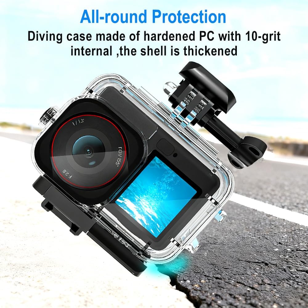 KETOPKIN 6 Camera,60M/196FT 6 Waterproof Case for DJI Osmo Action Underwater Diving Housing Dive Protection Shell