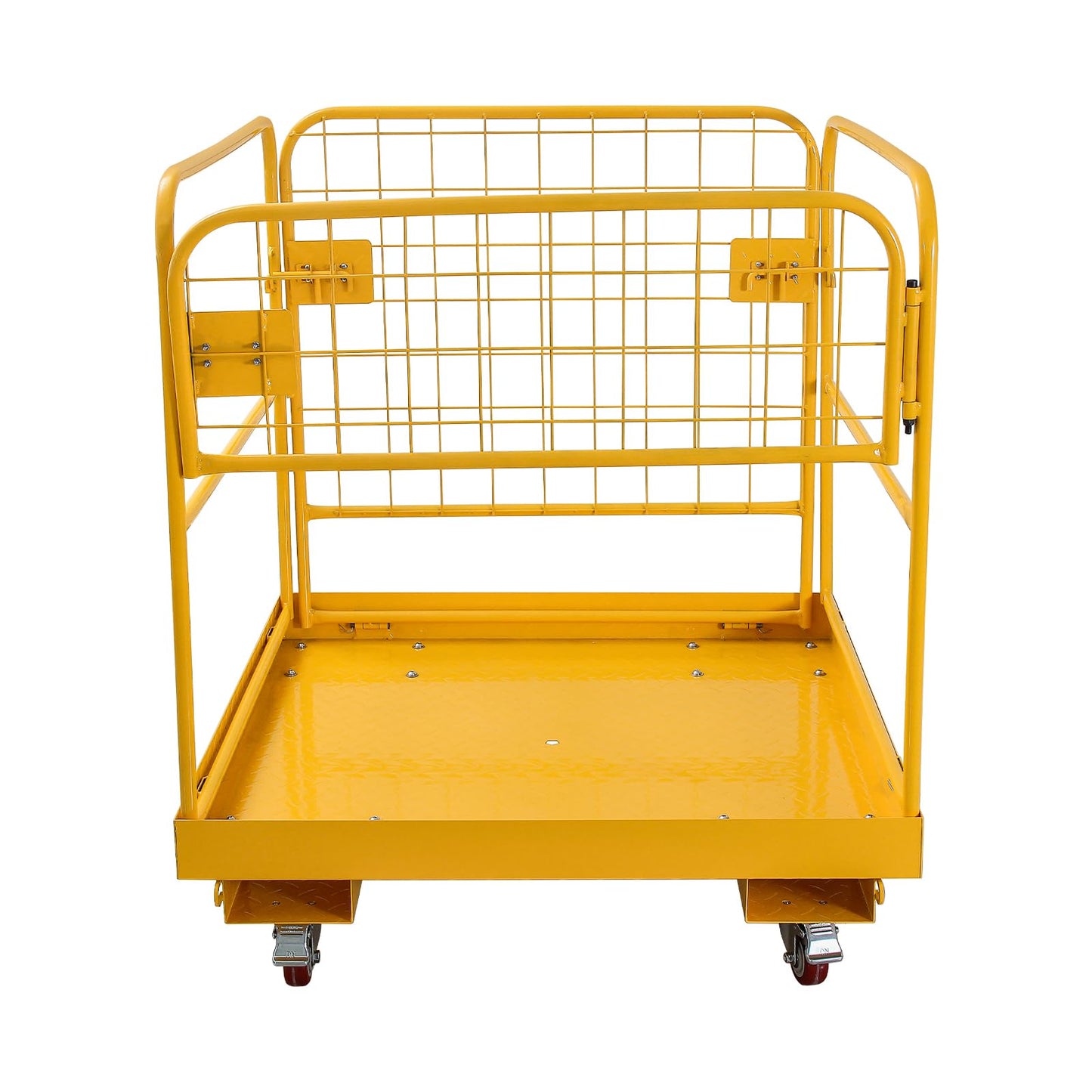 Migoda Forklift Safety Cage 36x36 Inches Heavy Duty Lift Basket with Wheels for Aerial Jobs, 1200LBS Capacity, Aerial Platform Collapsible - Perfect Forklift Work Platform
