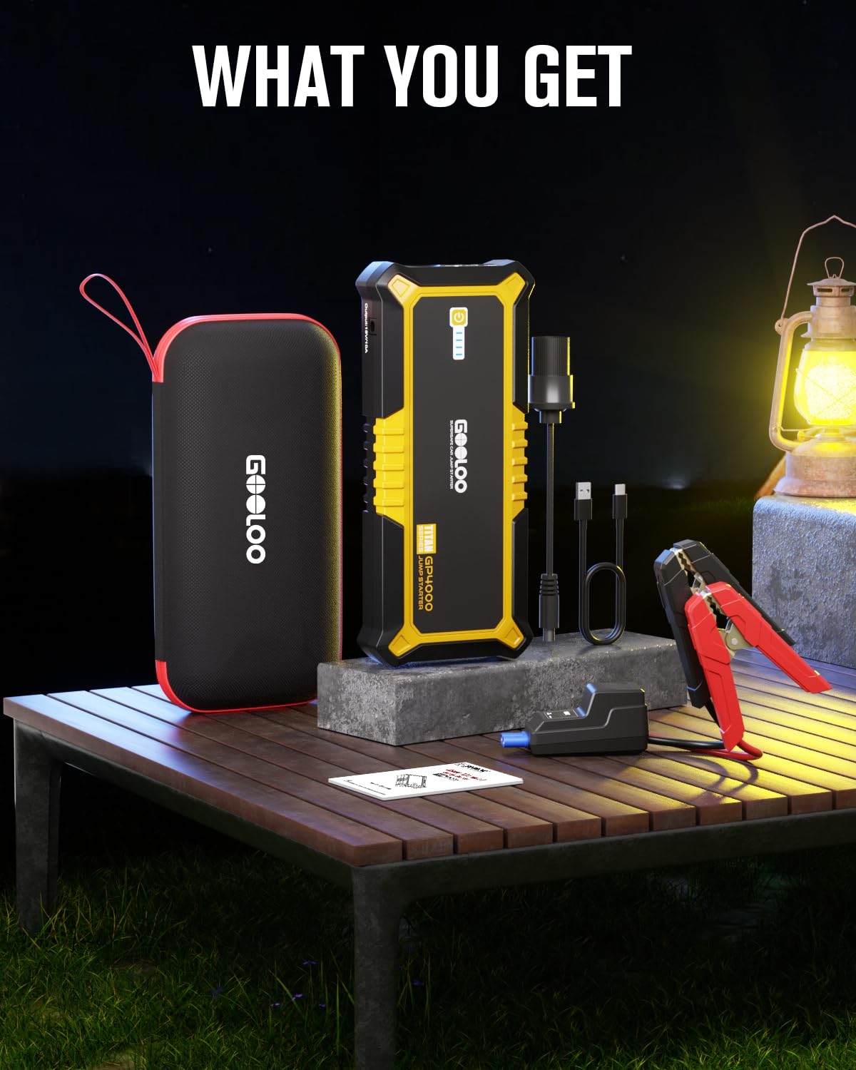 GOOLOO GP4000 Jump Starter 4000A Peak Car Starter (All Gas,up to 10.0L Diesel Engine) SuperSafe 12V Lithium Jump Box,Auto Battery Booster Pack,Portable Power Pack with USB Quick Charge and Type C Port