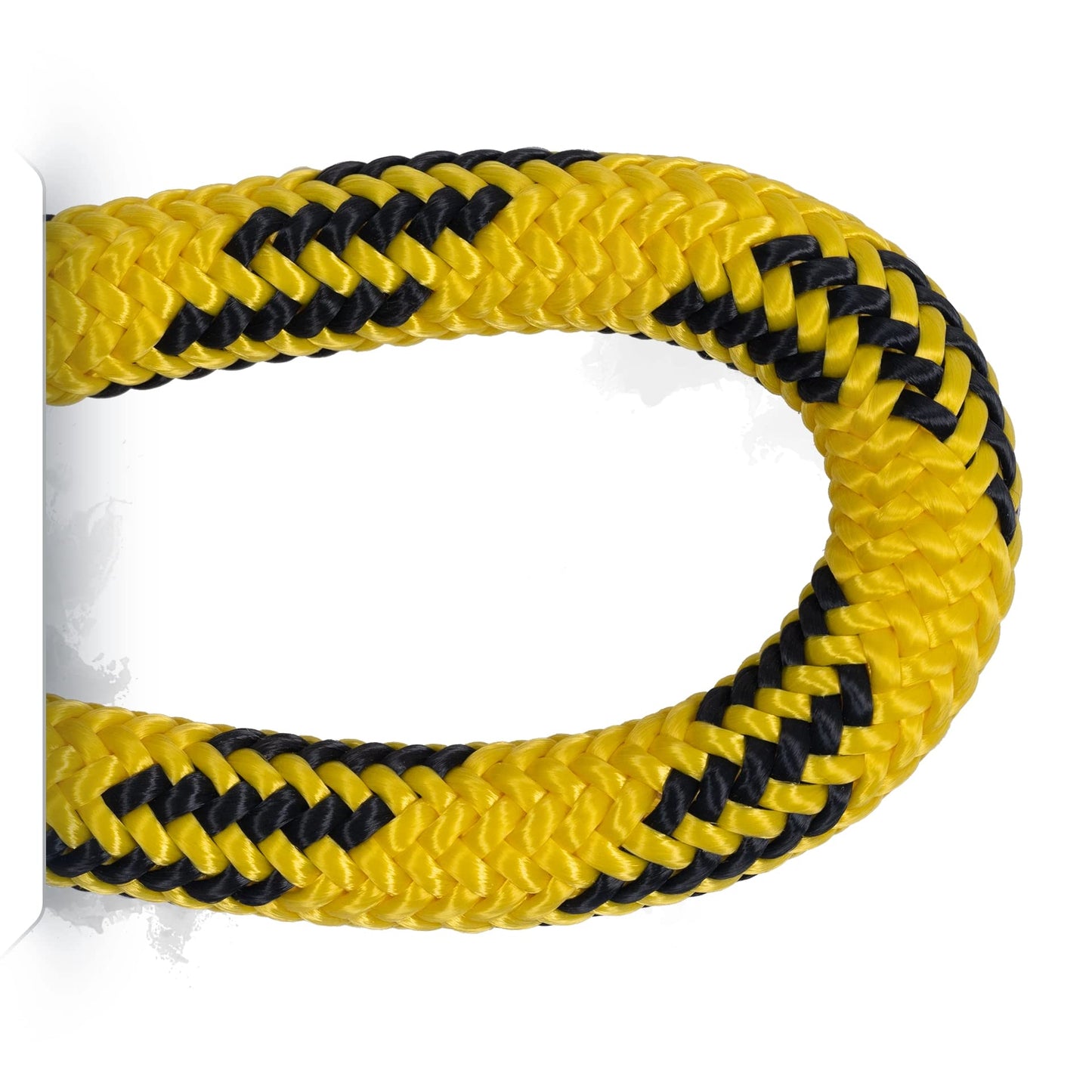 Pelican Rope 24-Strand 7/16 in (11 mm), USA Made Arborist Rope - 7,000 lb MBS - Static Climbing Rope - Lightweight - Arborist-24™ - 120 Ft - Plain End - Yellow Black