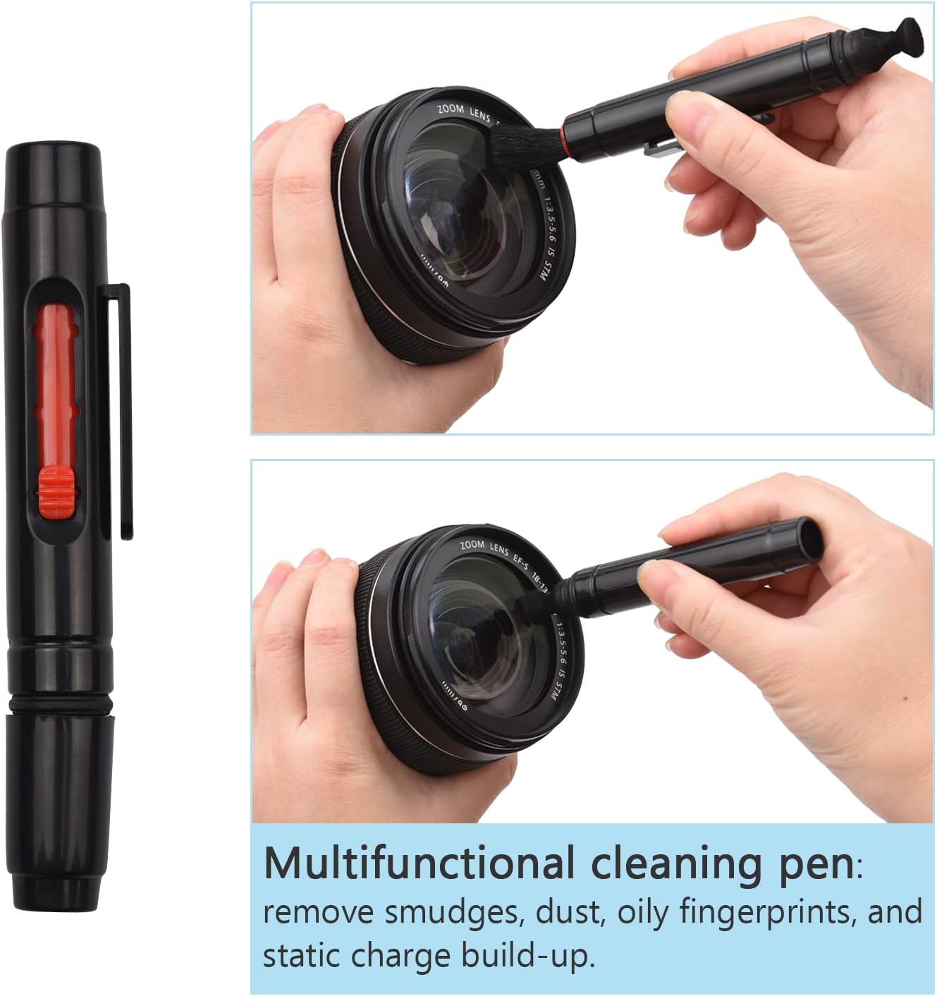 Andoer Multifunctional Cleaning Kit Lens Dust Blower Cleaning Pen Brush Microfiber Lens Cleaning Cloth for Camera