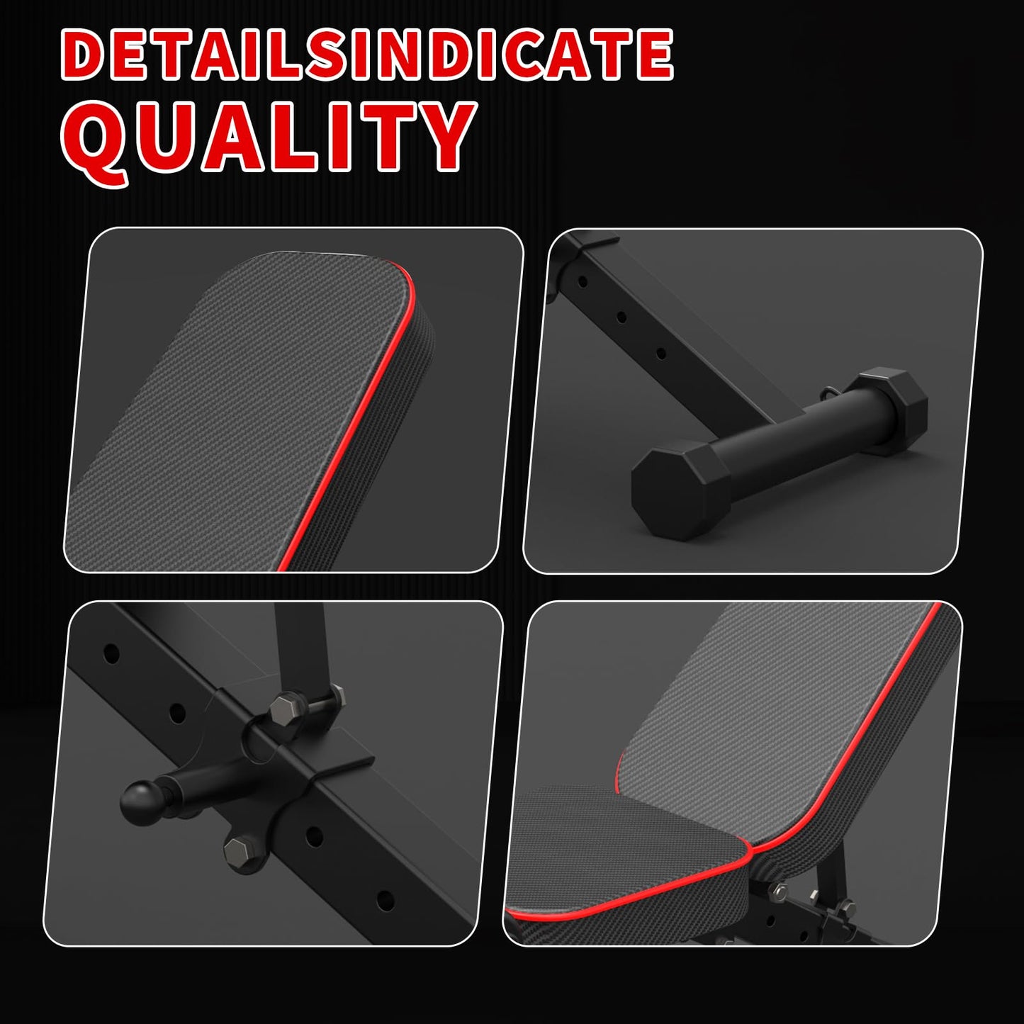 Adjustable Weight Bench - Utility workout Benches for Exercise, Free Installation Design for Portable Fitness Strength Training Equipment at Home Gym