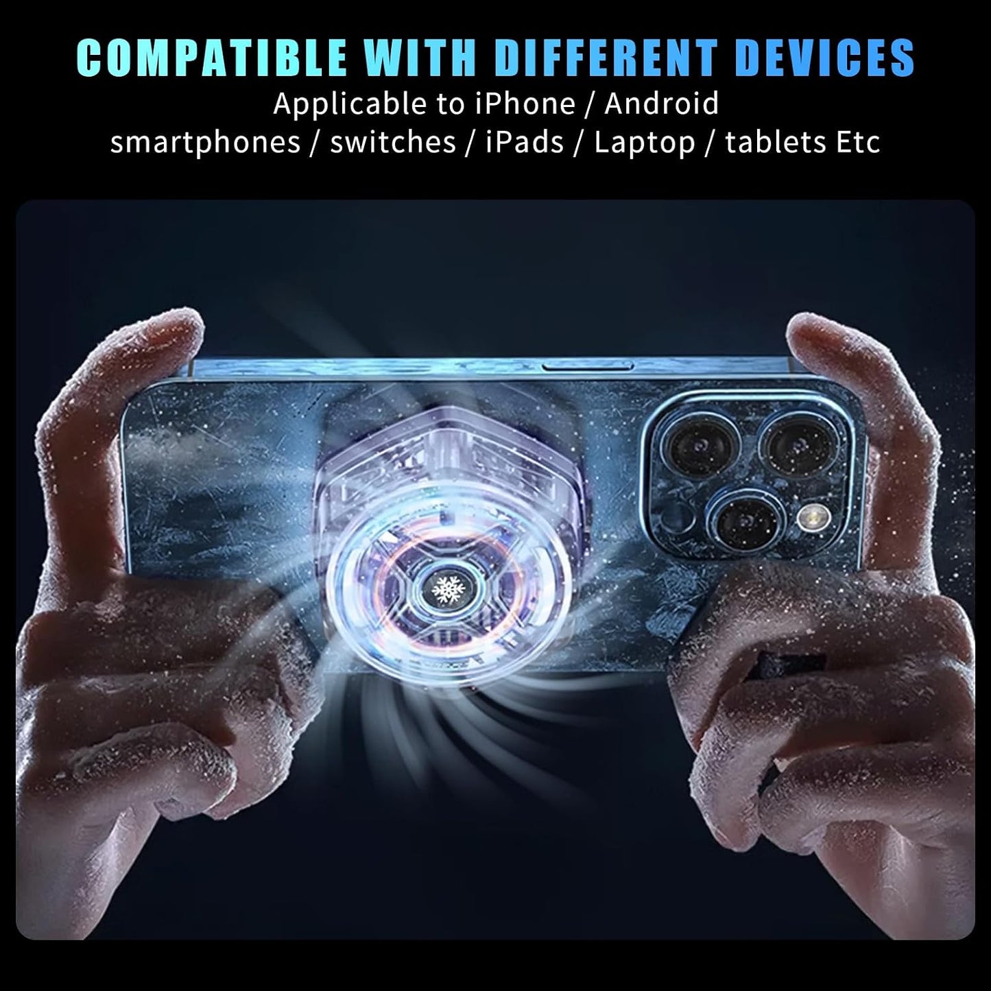 12-16 Phone Cooler for Gaming Streaming Radiator with LED Display Semiconductor Cooling Ideal for iPhone Compatible