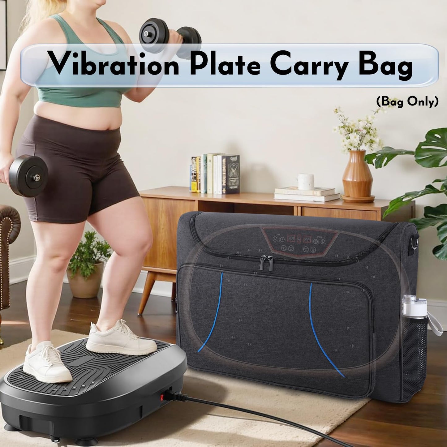 Amotpo Carry Case Compatible with AXV/SoftGym Vibration Plate Fitness Platform Portable Vibration Plate Exercise Machine Storage Bag Cover,Large Capacity Carry Bag with Pockets,Case Only