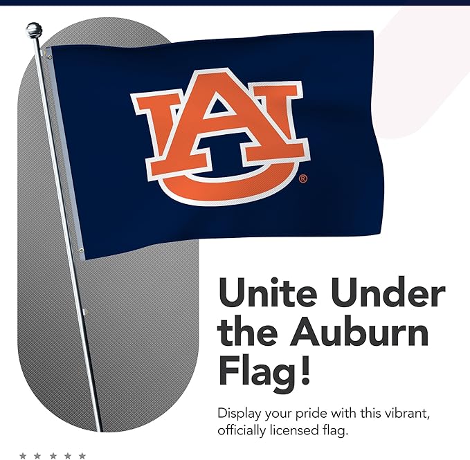 Auburn Tigers College Sports Printed Flag - NCAA Licensed - Nylon - School Banner (Blue) (2' x 3')
