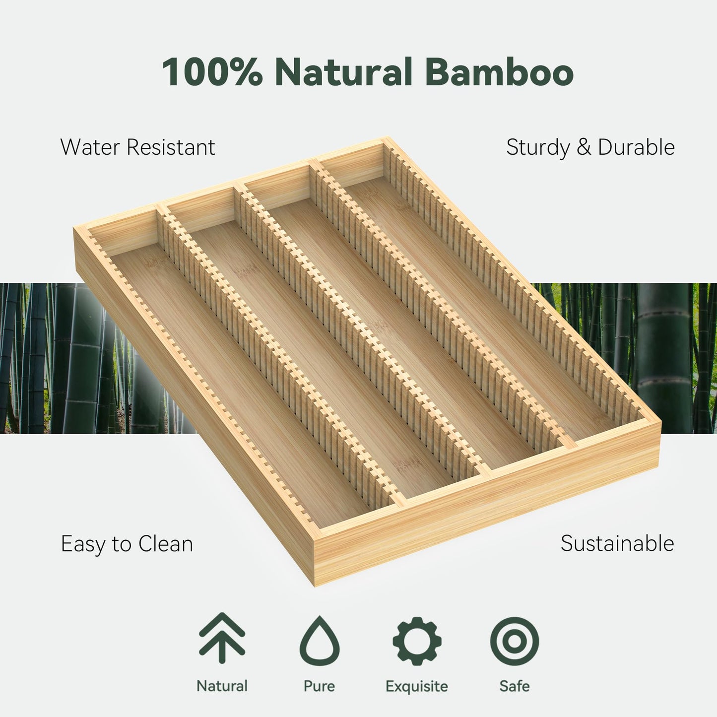 WELL WENG for Nespresso Vertuo Capsules - Premium Bamboo Coffee Pod Drawer Insert Organizer for Counter 15"Dx10"Wx1.5"H (40 Big or 52 Small pods)