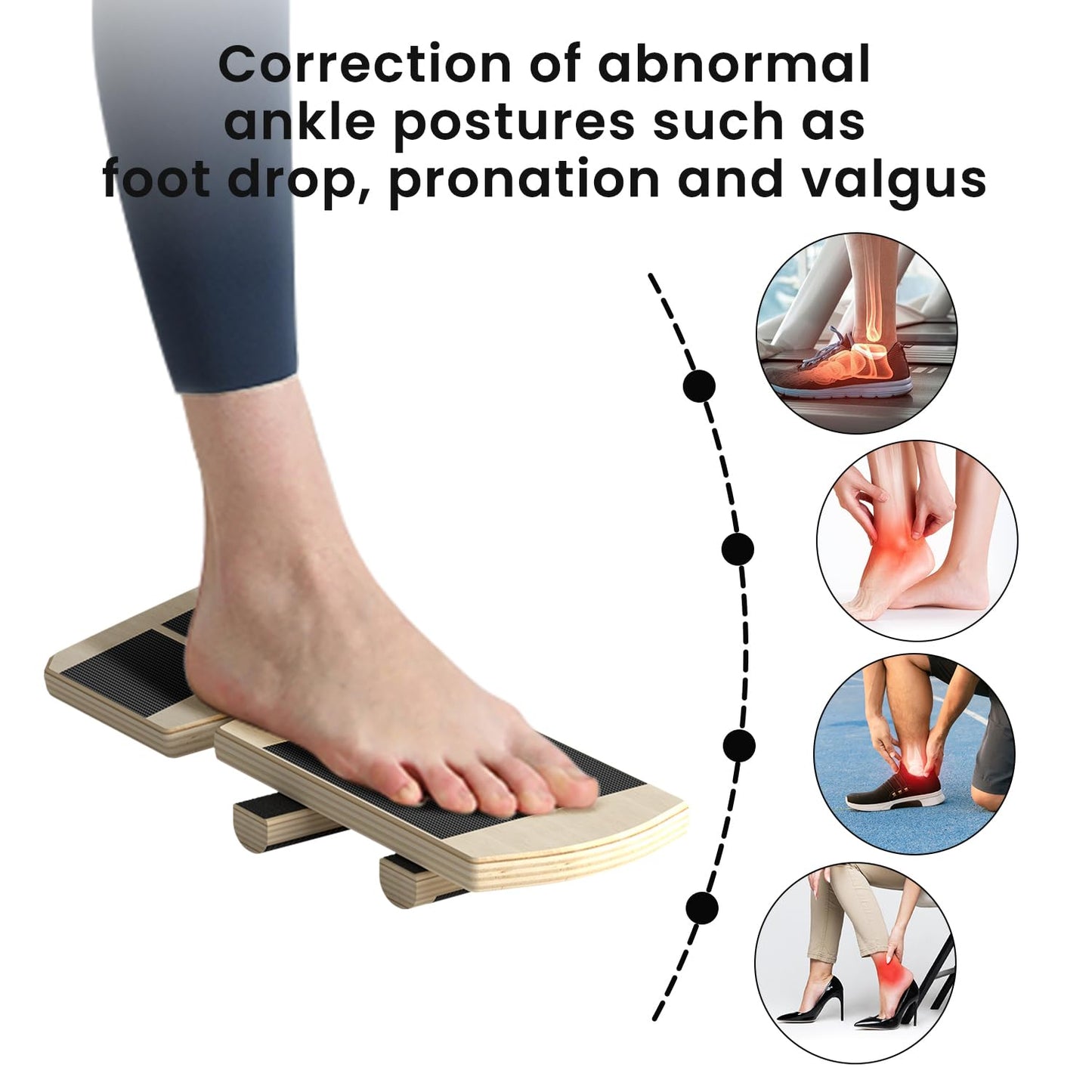 Ankle Balance Board Foot Strengthener Trainer Ideal for Sprained Ankle Recovery Stability Exercises and Physical Therapy Plus Posture Corrector and Foot Stretcher for Plantar Fasciitis Relief