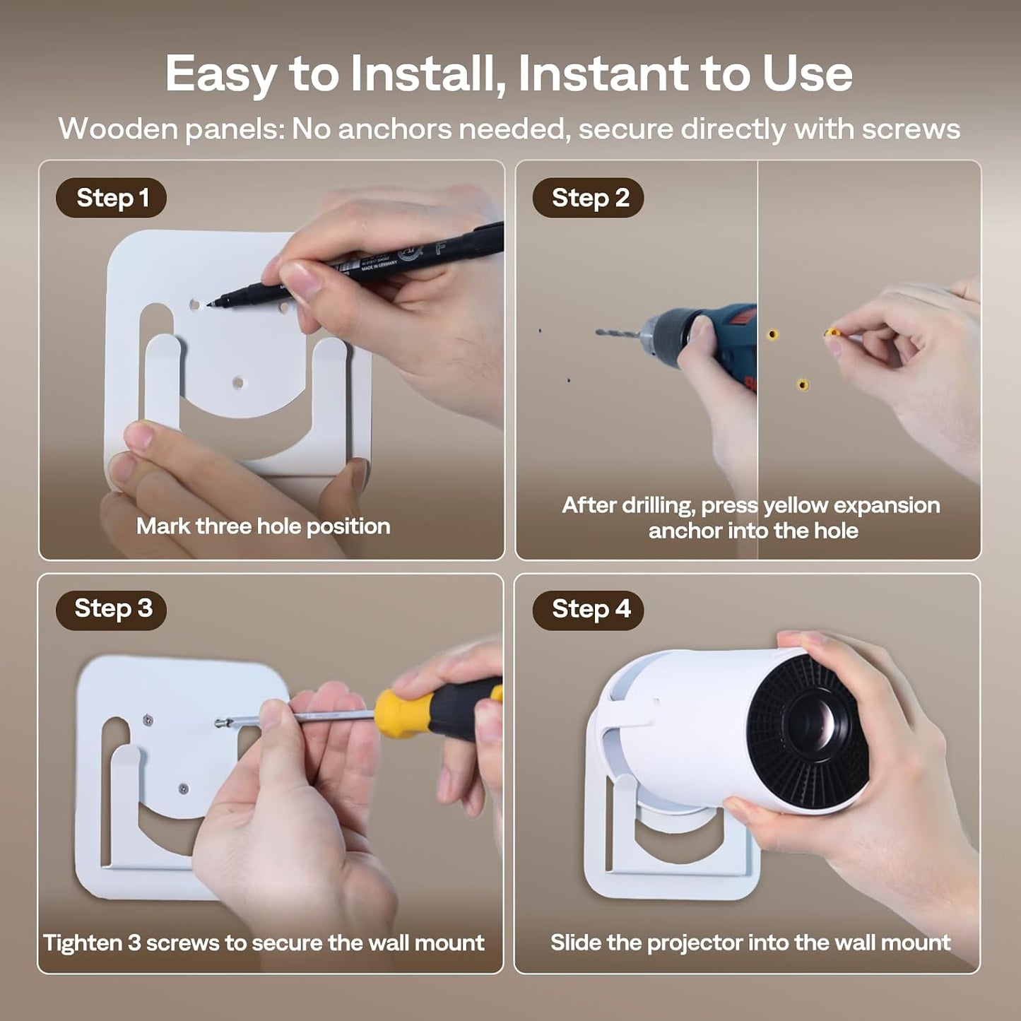 Boldever HY300 HY300Pro HY300&Pro Durable Non-slip Projector Ceiling Mount, projector Wall mount for , Stable Holder