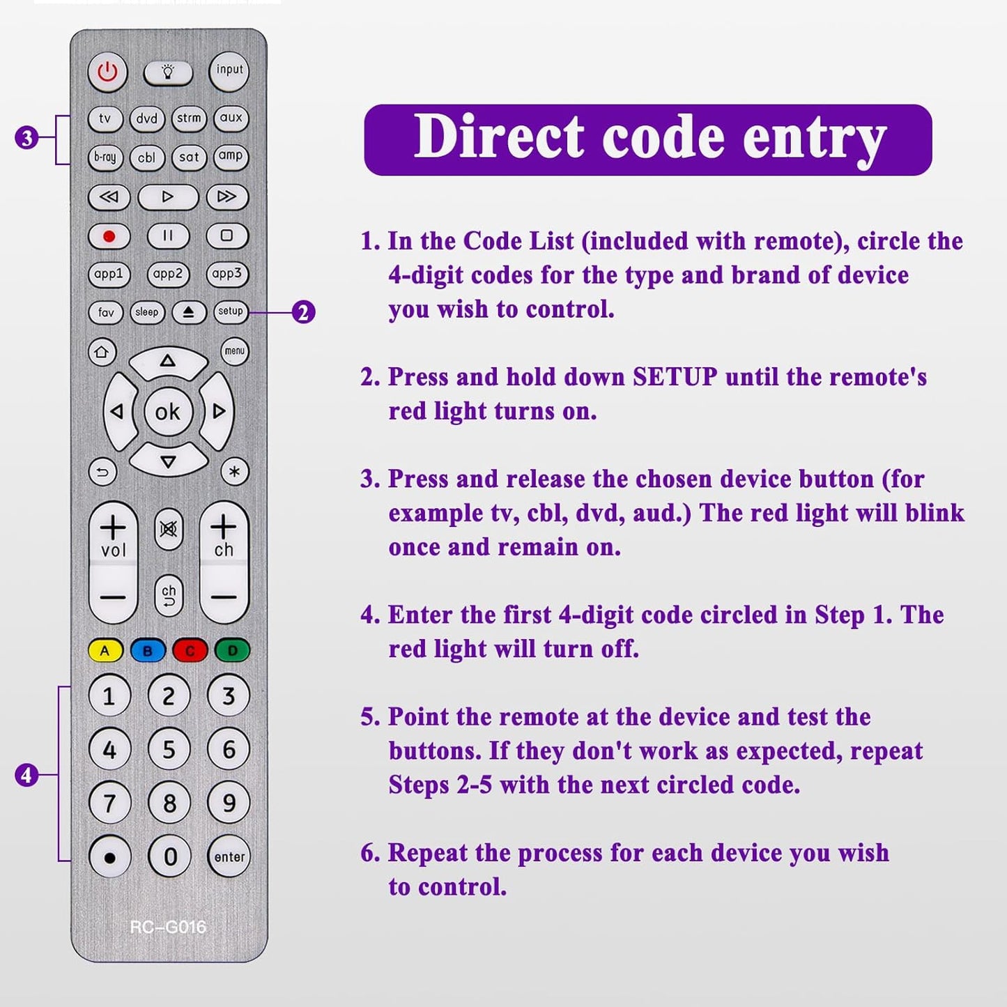 MYHGRC 8 1 Universal Remote Control for TVs, DVD/Blu-Ray Player, Streaming Players, Soundbar Speaker, Cable Box