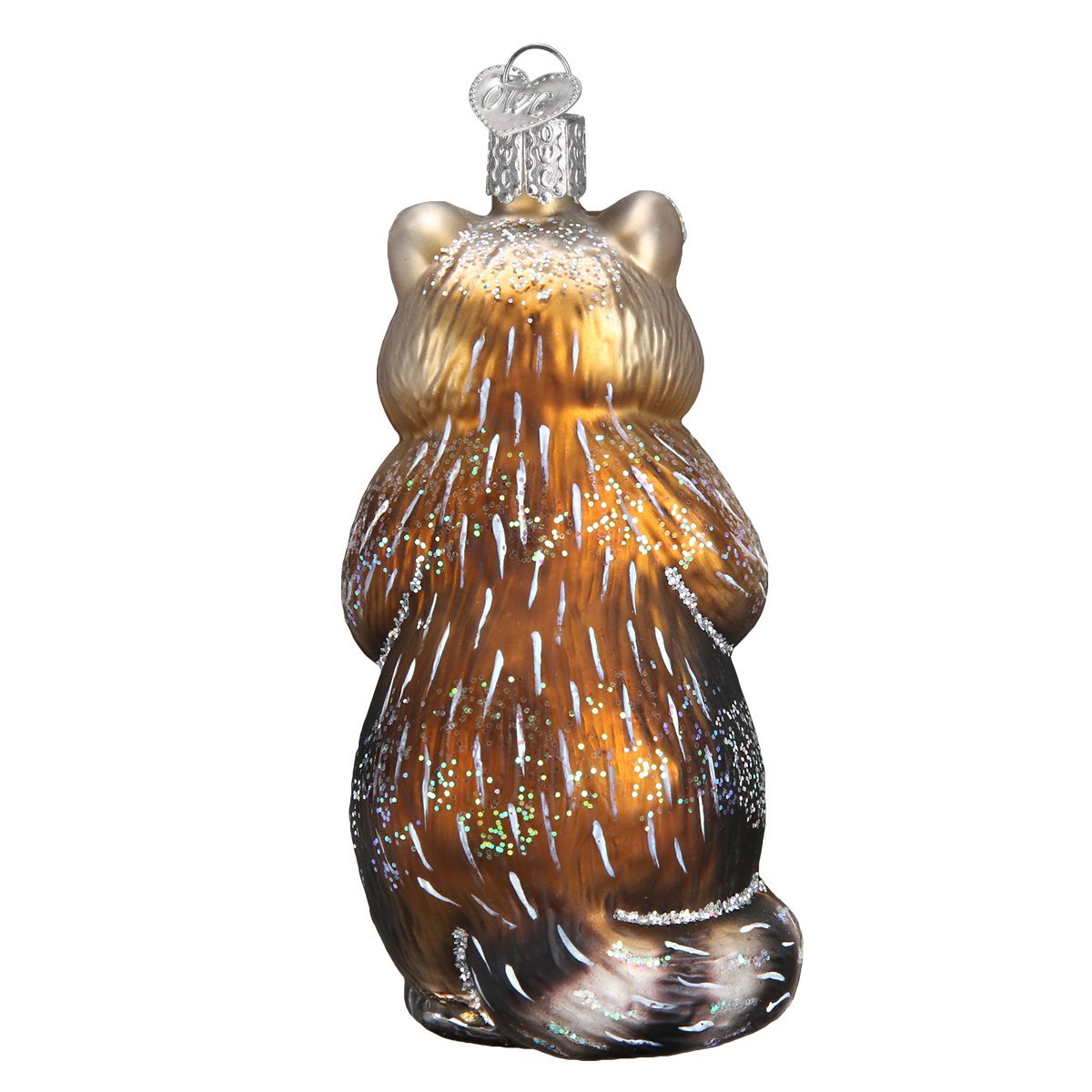 Old World Christmas Raccoon Glass Blown Ornament for Christmas Tree, Handcrafted Holiday Decoration, Wildlife Animal Collection
