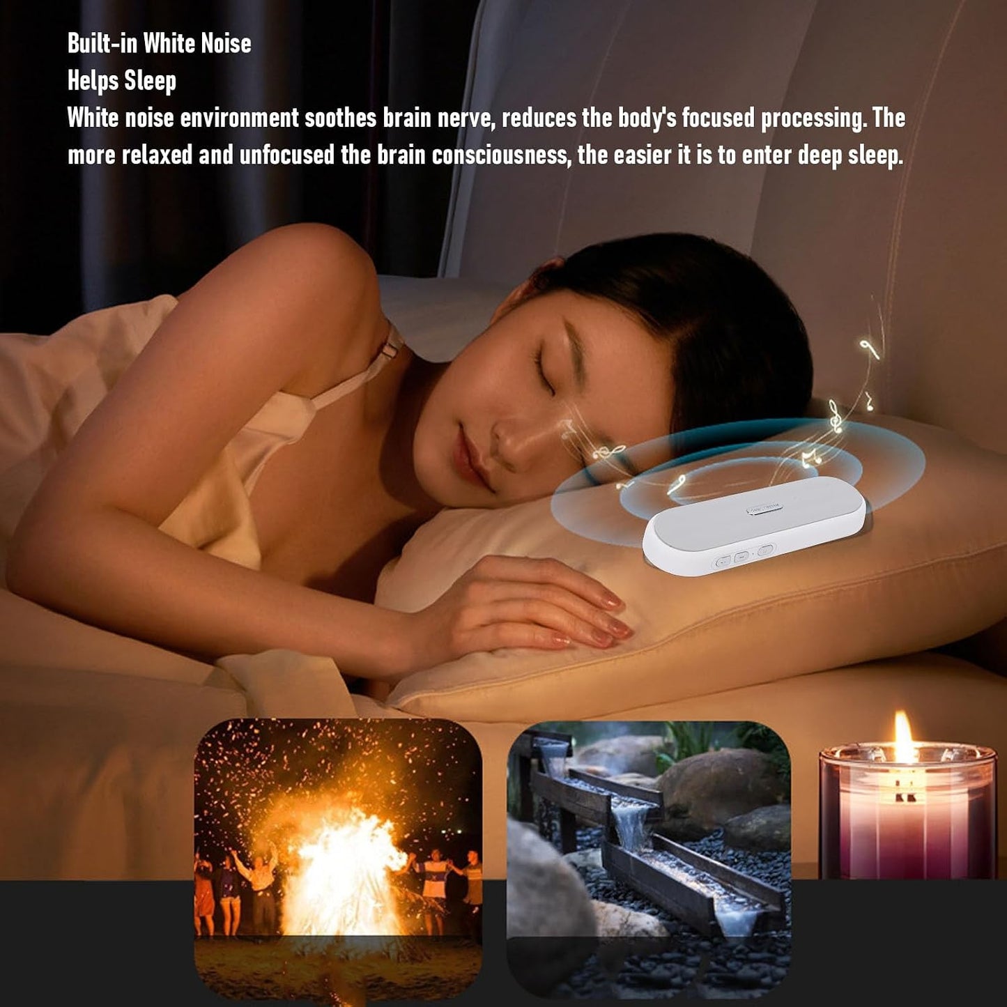 Dpofirs Bone Conduction Sleep Speaker | Advanced Sound Transmission, White Noise, Smart Sleep Timer, Portable