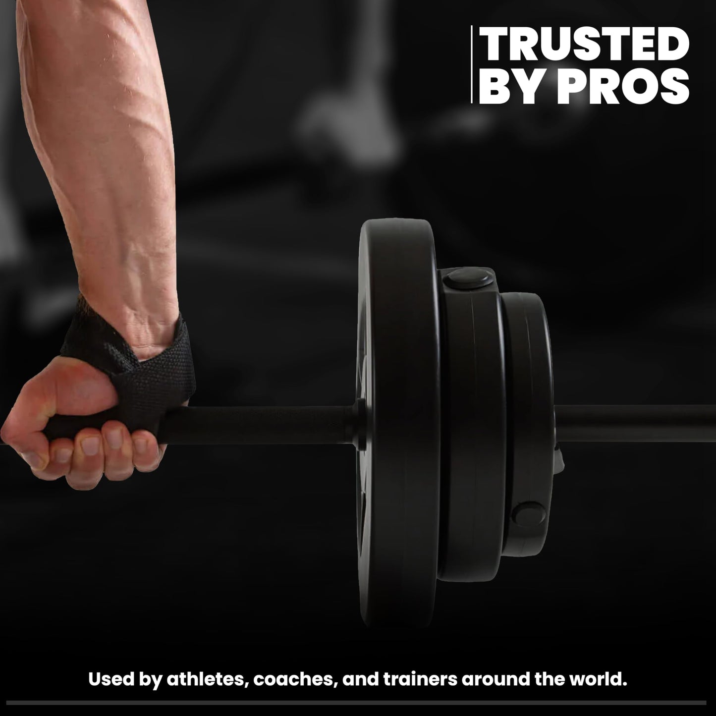 Real Steel Lifting Wrist Straps for Weightlifting - 24" Cotton Weight Lifting Straps for Men and Women for Deadlifts, Bodybuilding, Powerlifting - Padded Neoprene Gym Hand Grips - Black