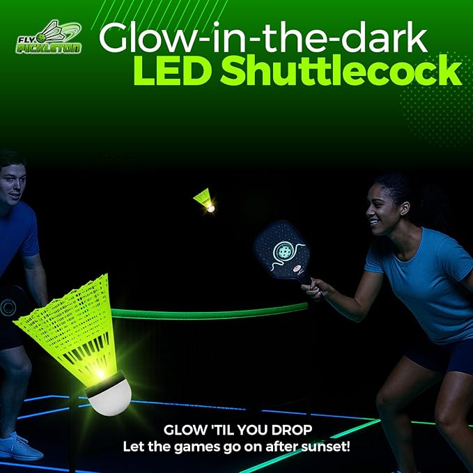 Portable Multi-Sport Glow in The Dark Paddle Game with Net – Premium USA Approved Paddles -Backyard & Indoor/Outdoor Family
