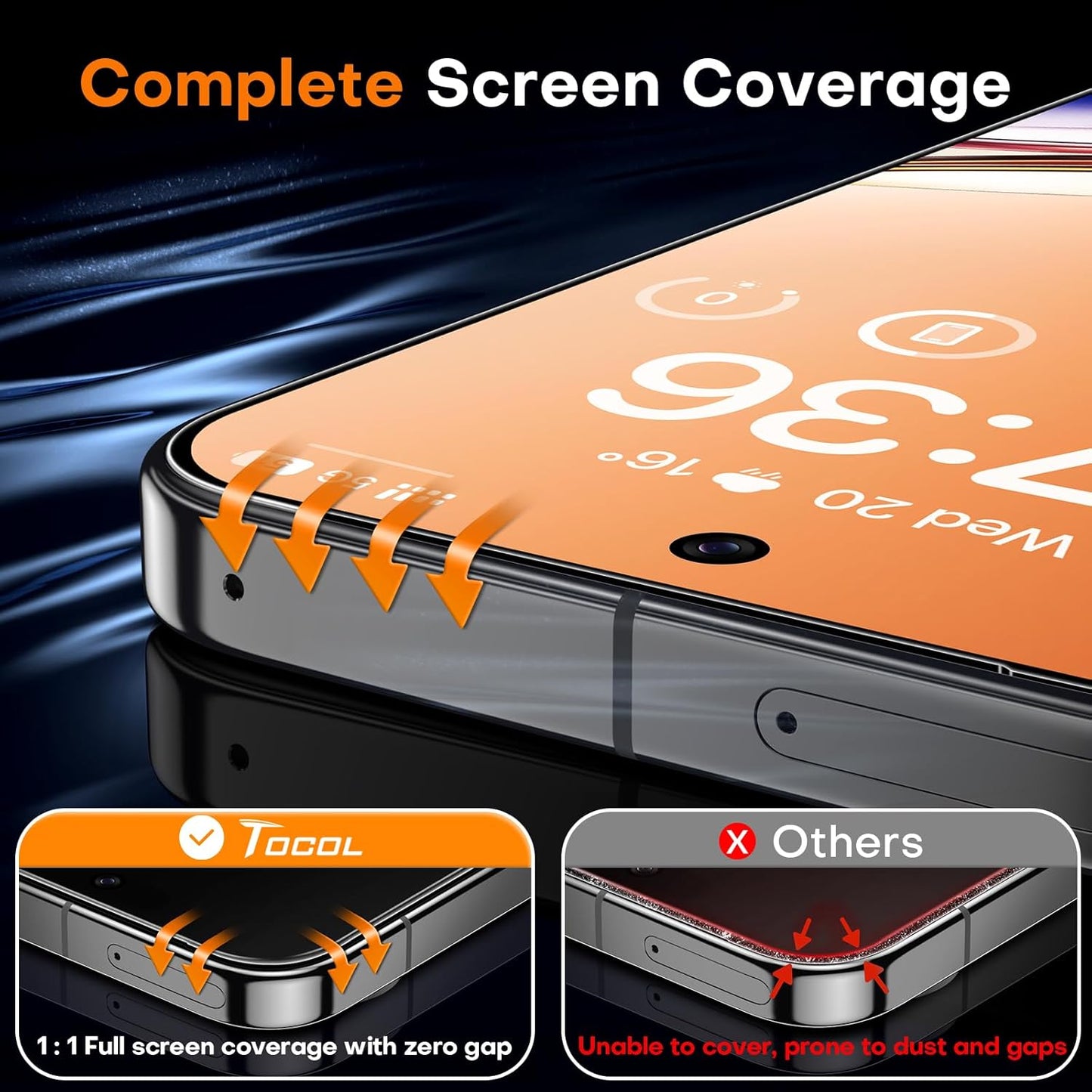 10 10 6.3 9H 2 Pack TOCOL for Pixel Pro Screen Protector/Pixel Screen Protector Hardness Military Grade Shatterproof HD