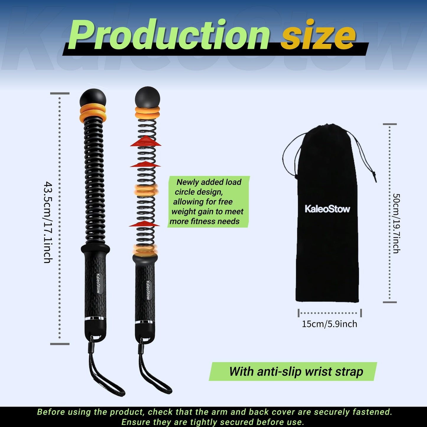 Adjustable Weighted Ropeless Battle Ropes, Portable Arm Exerciser Rope for Home Gym - HIIT, Power sports & High-Intensity Interval Training, Portable Workout Equipment for Men & Women(Black)