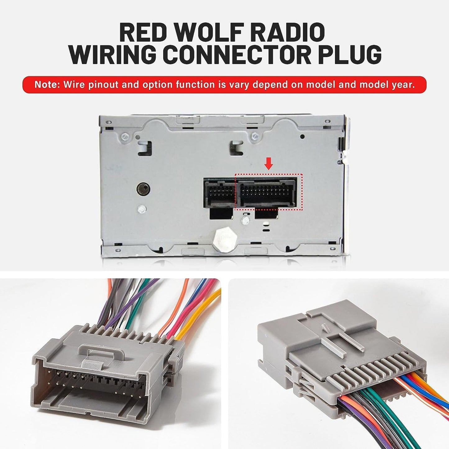 2002-2008 RED WOLF Car Radio Wiring Harness w/Antenna Adapter Compatible with GM Chevy Silverado Impala GMC Sierra