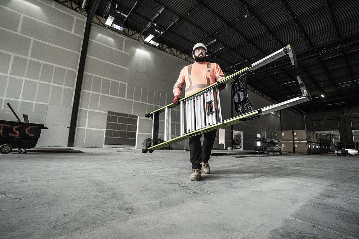 Fortress, 3' Model - ANSI Type IAA - 375 lb Rated, Fiberglass Platform Ladder with Ground CUE, Wraparound Enclosure, and Auto-Closing Gate
