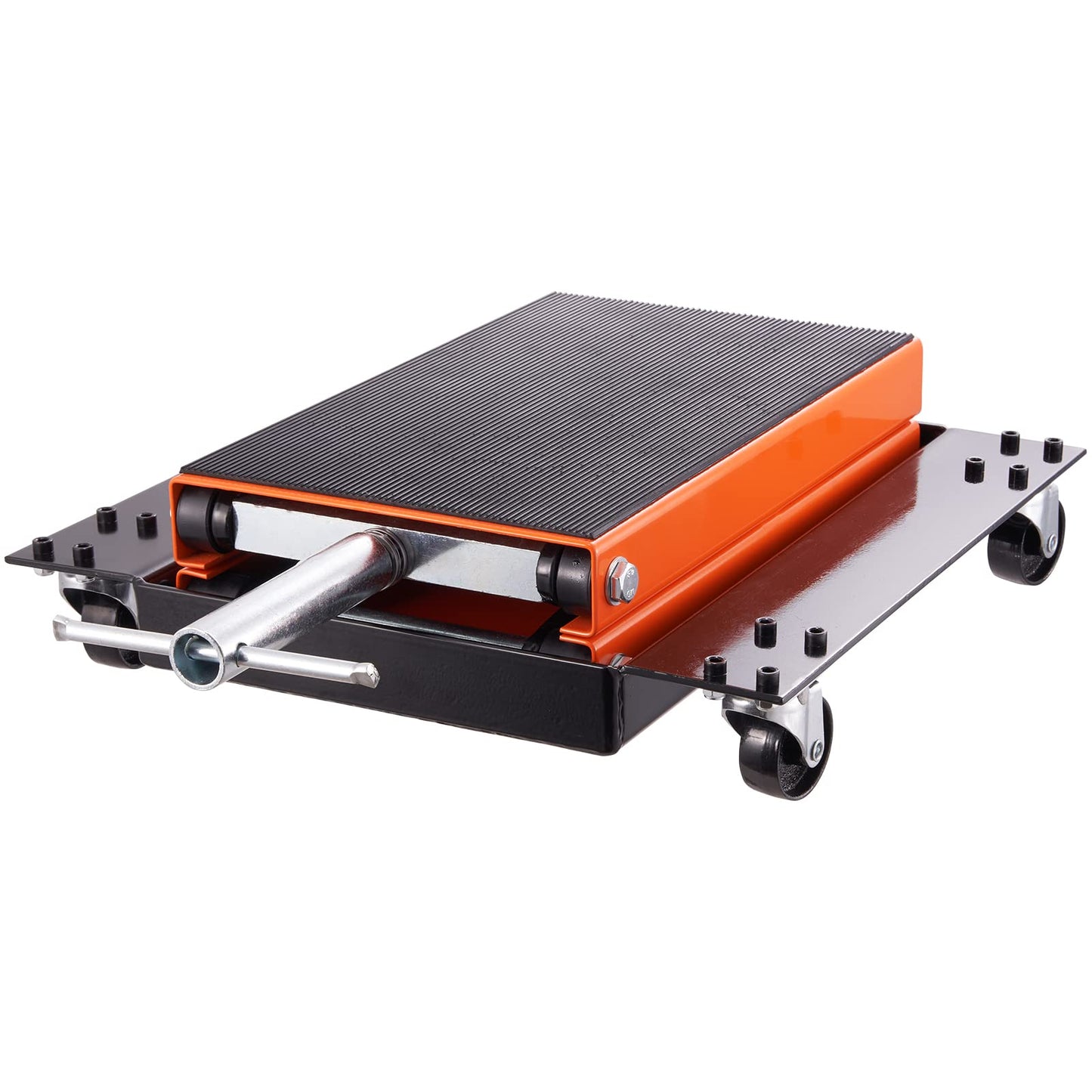 VEVOR Motorcycle Lift, 1100 LBS Motorcycle Lift ATV Scissor Lift Jack with Dolly & Hand Crank, Center Hoist Crank Stand with Wide Deck & Tool Tray for Street Bikes, Cruiser Bikes, Touring Motorcycles