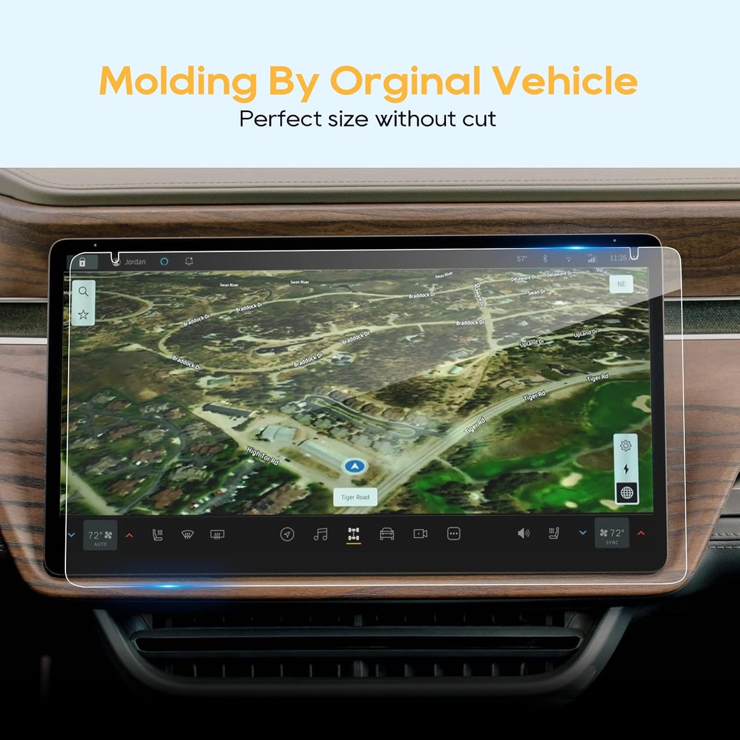 2022 2023 R1T R1S 15.6 Inch 9H LFOTPP Glass Screen Protector for / Tempered Glass Navigation Hardness Car Infotainment