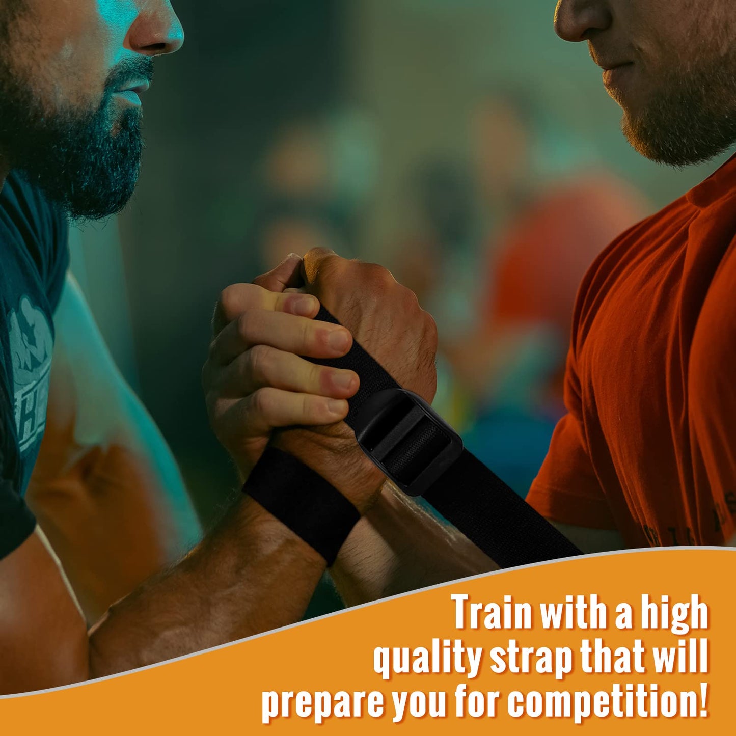 2 Pcs Arm Wrestling Competition Match Strap Non Slip Arm Wrestling Strap 40 Inch Long Exercise Armwrestling Training Equipment with Buckle, 1 Inch Width