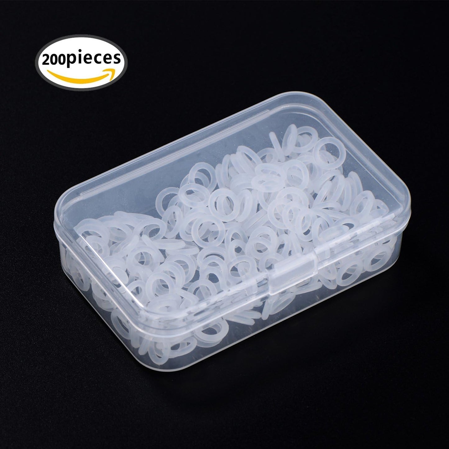 Sumind 200 Pieces O Ring Keyboard, O Rings Keycaps, Clear Rubber Keycap Dampeners with Plastic Storage Box for Mx