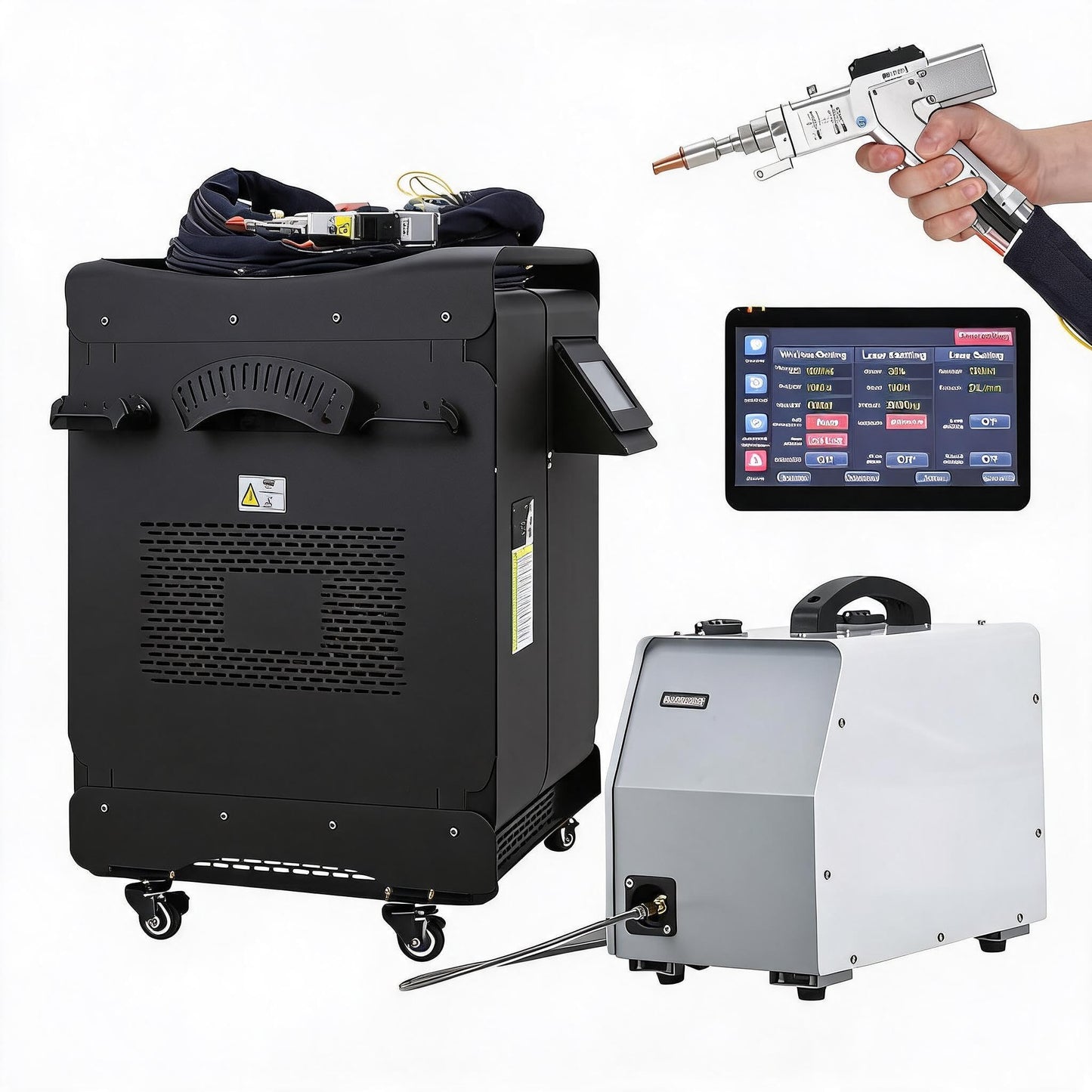 Garvee 1500W(0.874mW) Laser Welding Machine with Auto Wire Feeder Cable, Professional Handheld Laser Metal Welder Class 2 with Built-In Chiller for Welding, Cutting and Cleaning 3 In 1