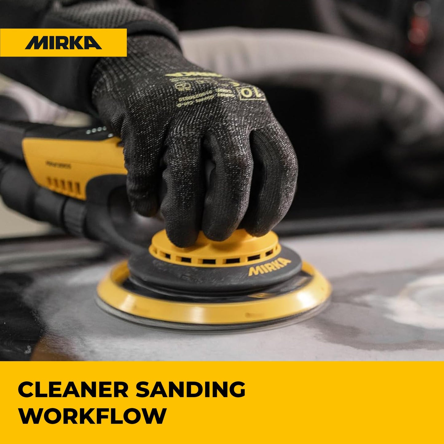 Mirka DEROS II 650 Dust-Free Sander, 6 Inch Hook & Loop - 5.0mm Orbit Random Orbital Sander – 110V Electric Power Tool for Woodworking, Drywall, Automotive Car & Wood Sanding