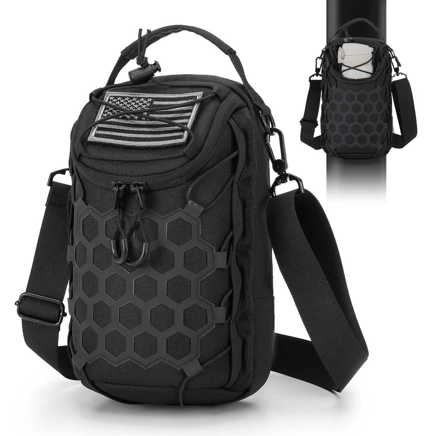 WOISIASO Magnetic Gym Sling Bag, Unisex Lightweight Small Crossbody Chest Bag Casual Sports Shoulder Pouch for Men & Women Outdoor Workout Daily Travel (Black)