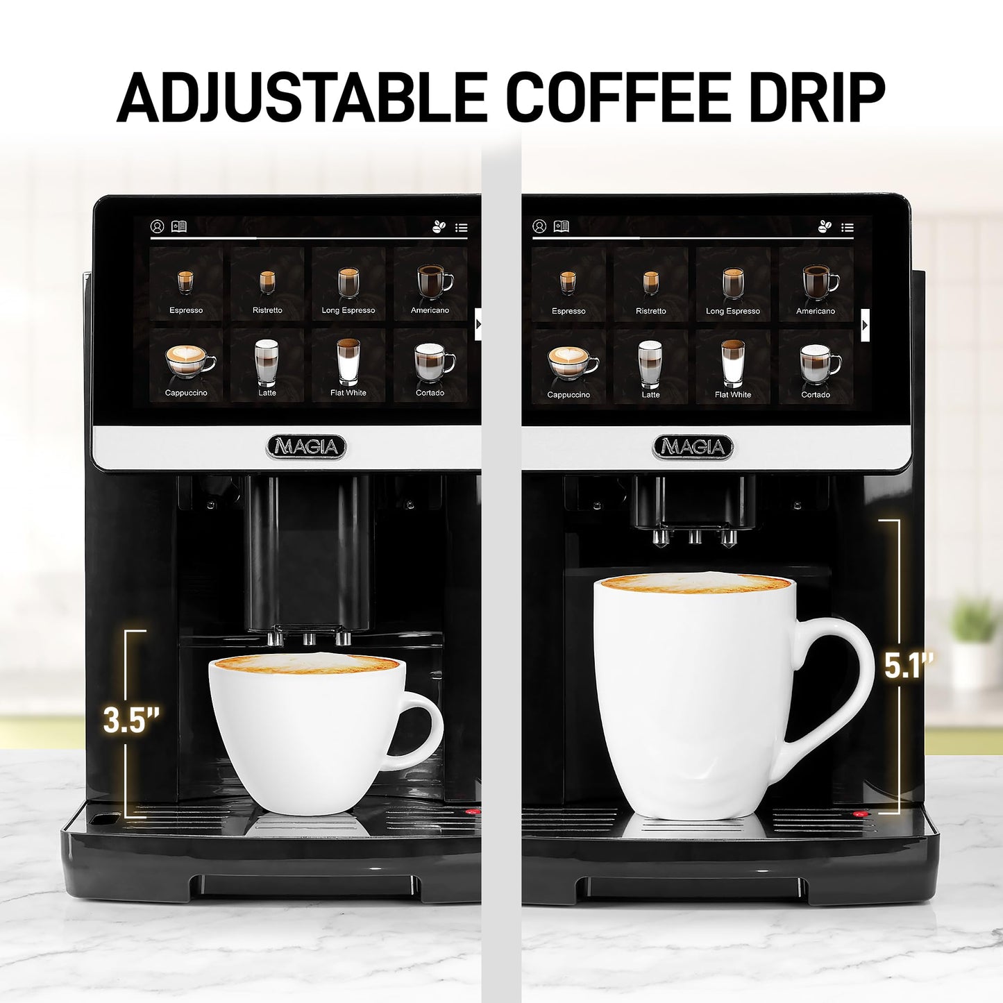 Zulay Magia Super Automatic Espresso Maker Machine with Grinder - 19 Fully Customizable Coffee Options, Auto Cleaning, Milk Foam System - for Latte, Cappuccino- Prime - Silver (13.8x18x9.4)