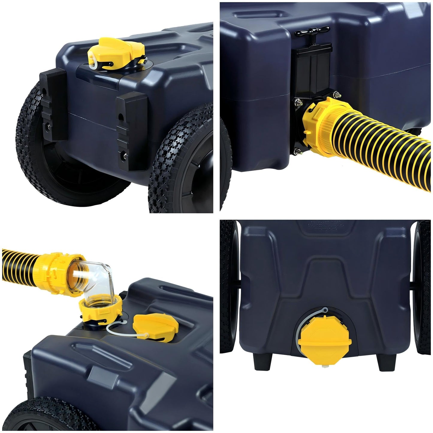 Venustank 39 Gallon RV Portable Waste Tank 2 Wheel Tote Tank
