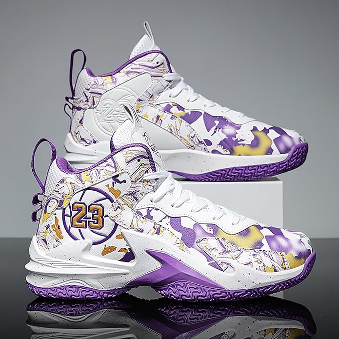 Boys Basketball Shoes Breathable Indoor Athletic Shoes Youth Outdoor Fashion Sneakers Comfortable Basketball Shoes for Girls