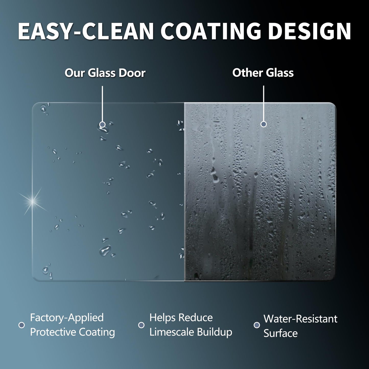 ComfyStyle 44-48" W x 70" H Frameless Pivot Shower Door, 5/16"(8mm) Clear SGCC Tempered Glass Shower Doors, Brushed Nickel Hinged Shower Glass Door, Reversible Installation