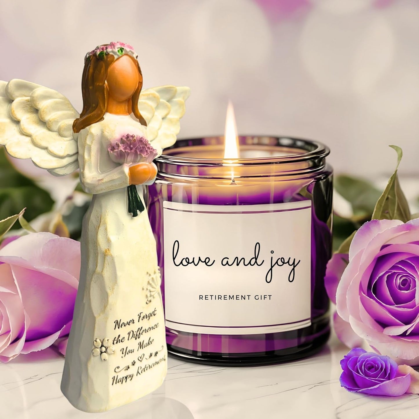 Skiennix Retirement Gift for Women - 5.5” Angel Figurine with Card | Perfect for Coworkers & Friends