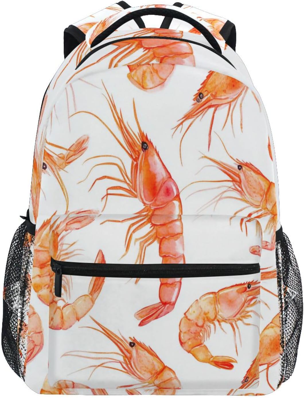 Krafig Backpacks Backpack Daypack Watercolor Shrimps Pattern Boys Girls Kids School Bookbag, School Bag Travel