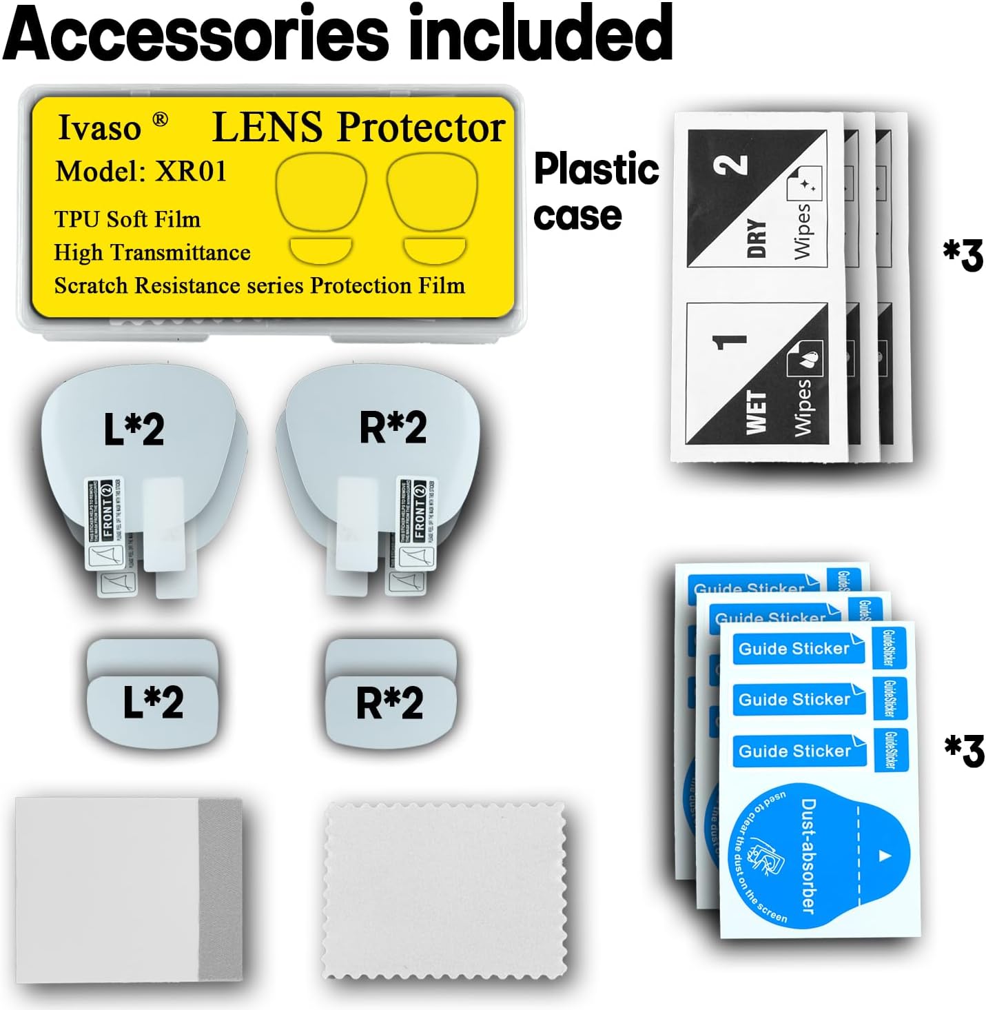 1S (2 Sets) (2 Lens Film and OLED Screen Protector for Xreal AR Glasses, TPU Soft Protective Films Full Kit Pairs)