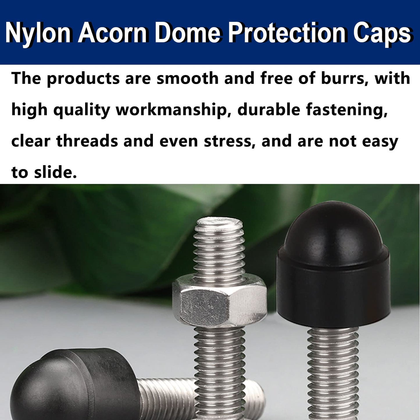 smseace 150pcs 6-Values Bolt and Nuts Protective Caps M4/M5/M6/M8/M10/M12 Bolt Covers Caps kit Nuts and Bolt Cap Assortment Kit Used Protect Hex Screws