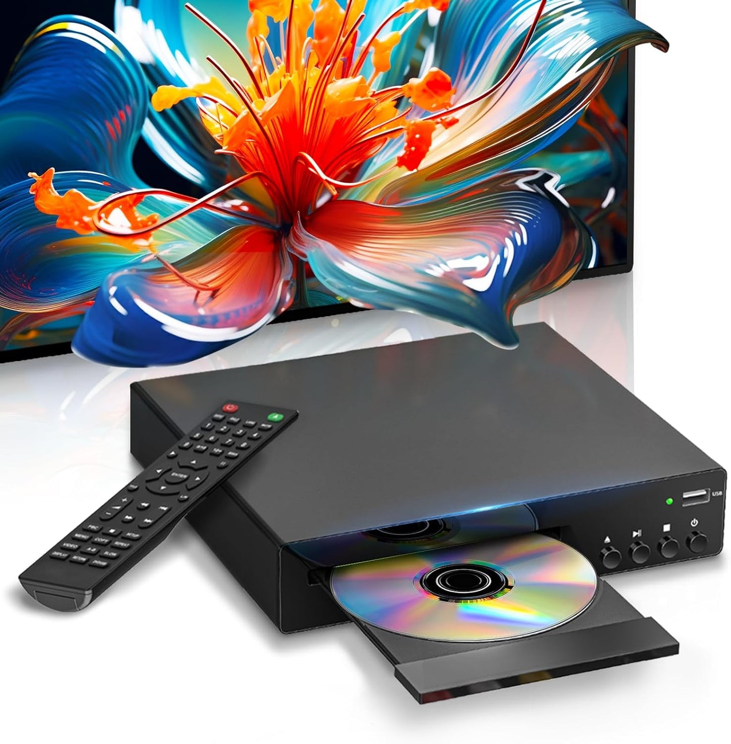 SHIWAKOTO 1080P DVD Players for TV with HDMI, All Region Free DVD Player for Smart TV, HDMI and RCA Cables & Remote