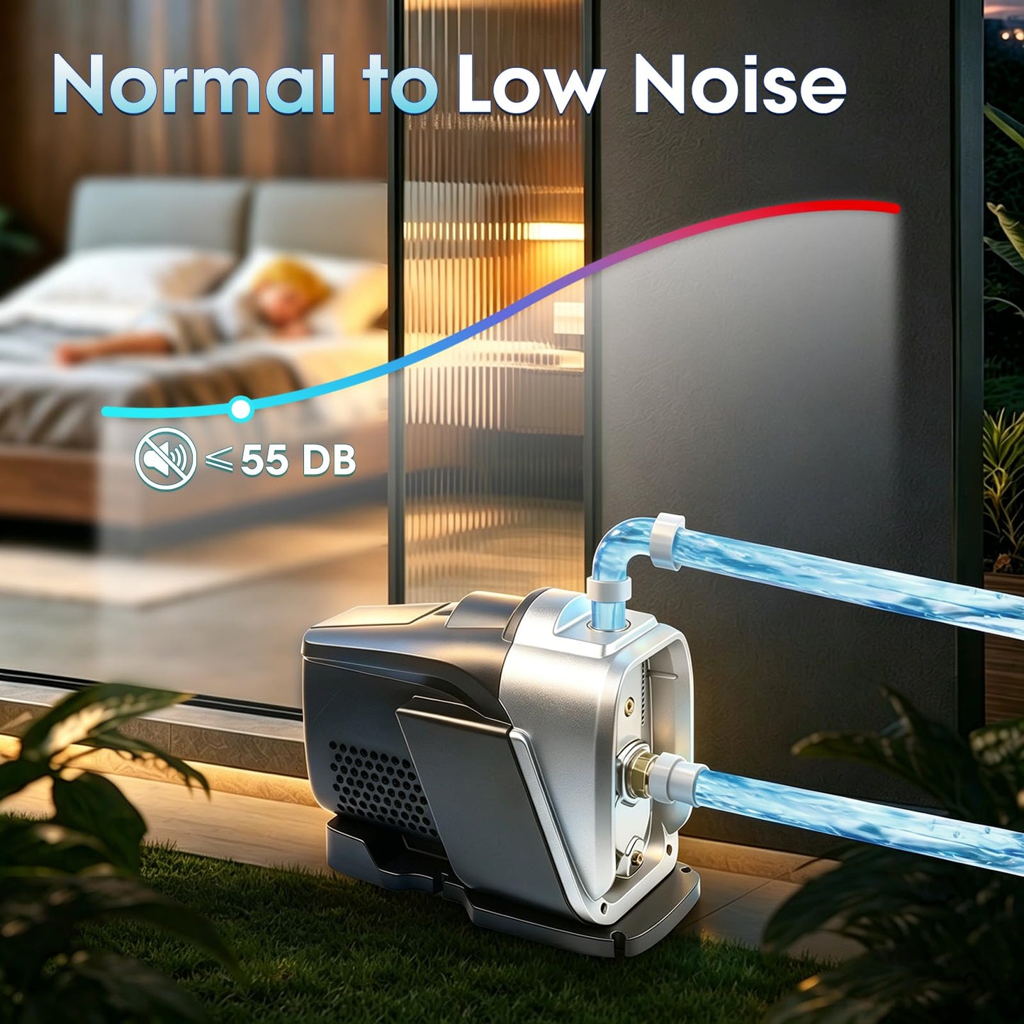 Water Pressure Booster Pump 680W 110V~115V 60Hz, 1 Inch Pipe Fitting, 1.5-5.5bar Adjustable Pressure, for Home/Garden/Business Water Transfer & Irrigation