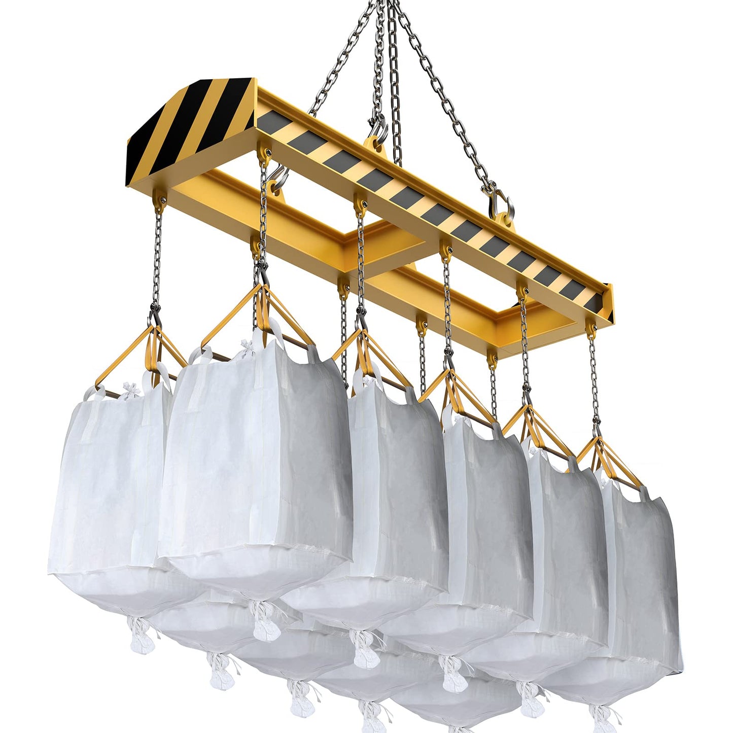 Hoolerry 1 Pcs FIBC Bag Bulk Sack Bulk Bag for Construction Dumpster Sand 1 Ton 3300lbs 35x35x43 in Heavy Duty Large Sand Sacks with Duffle Bottom and Handle for Industrial Transport