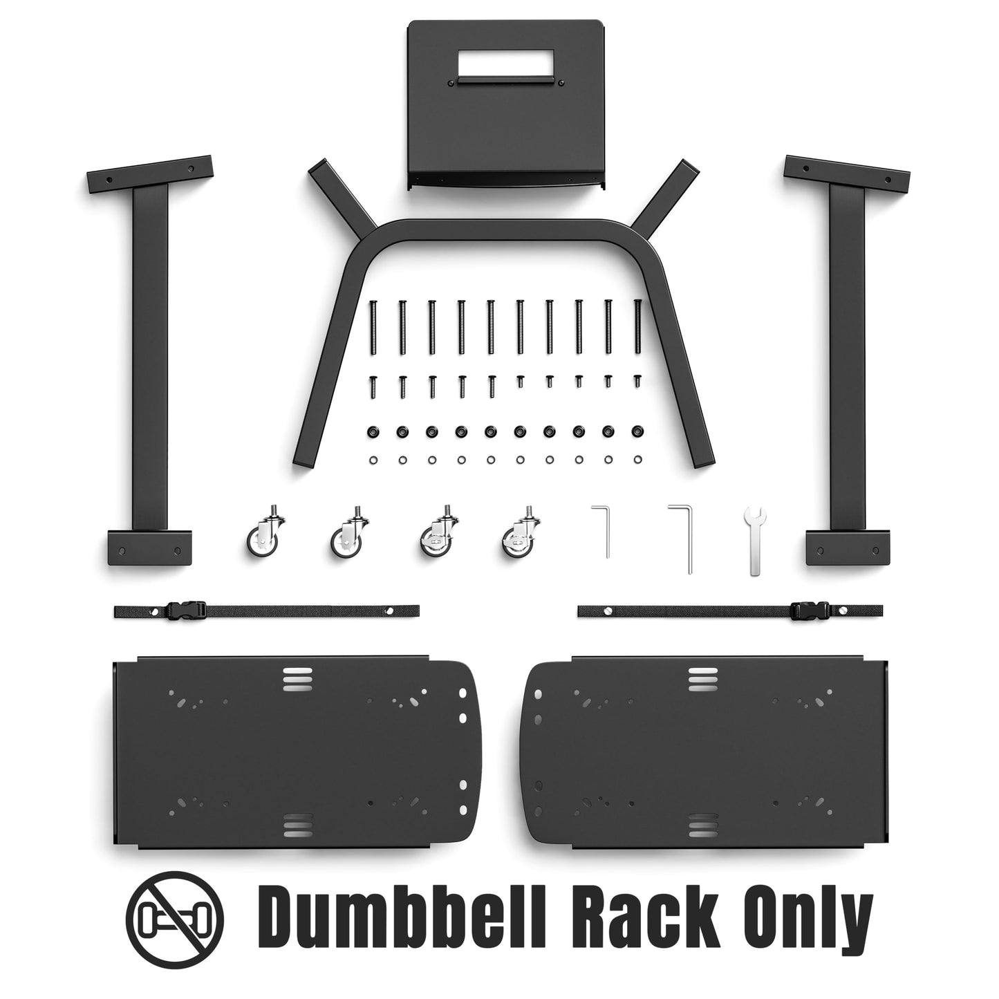 Adjustable Dumbbell Stand Rack with Tablet Holder and Wheels, Heavy Duty Rolling Organizer Cart for Home Gym (Rack Only)