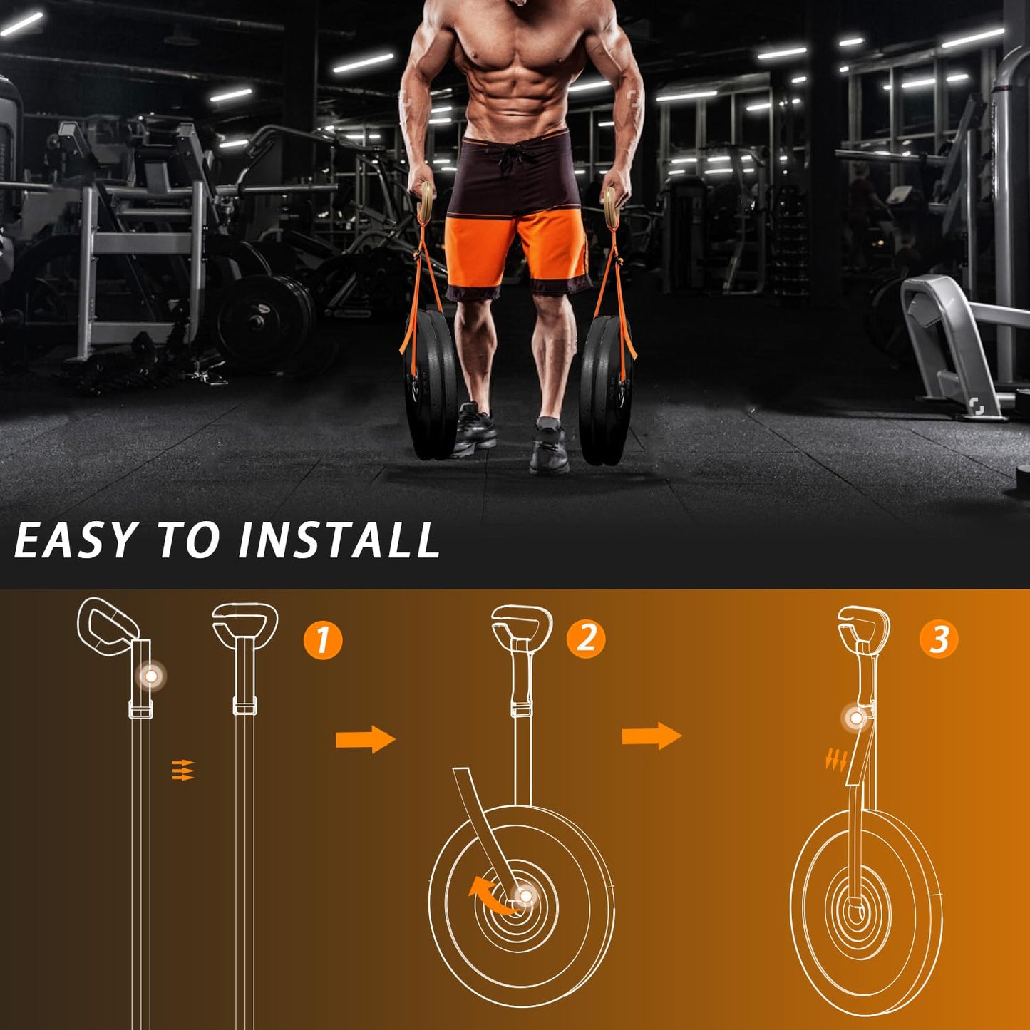 J Bryant Farmer Walk Handles with Reinforced Wooden Grip & Adjustable Heavy-Duty Straps Strength Training Carry Handles for Weight Plates Grip, Core & Endurance Workout Equipment
